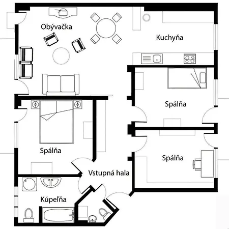Διαμέρισμα 4-room Zahorska Bystrica